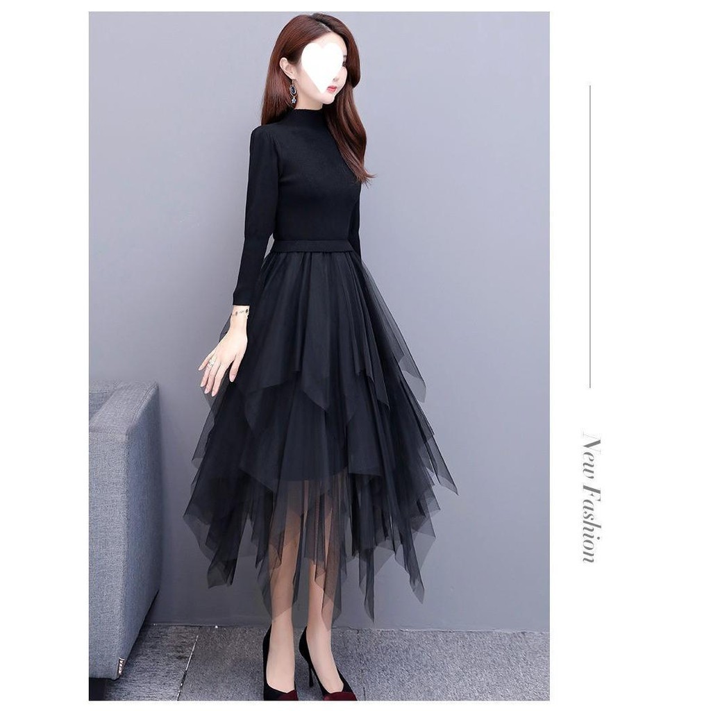 Váy Drape mỏng hơn không đều lưới A.t.a