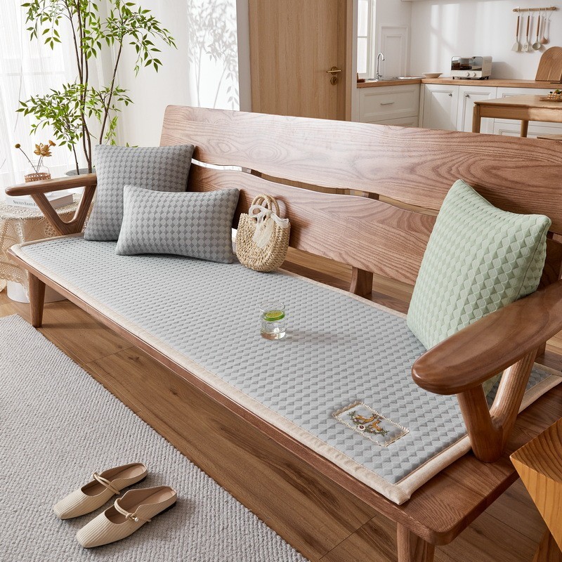 Thảm sofa gỗ chống trượt dày, chống nóng mùa hè, lót ghế gỗ gụ chắc chắn