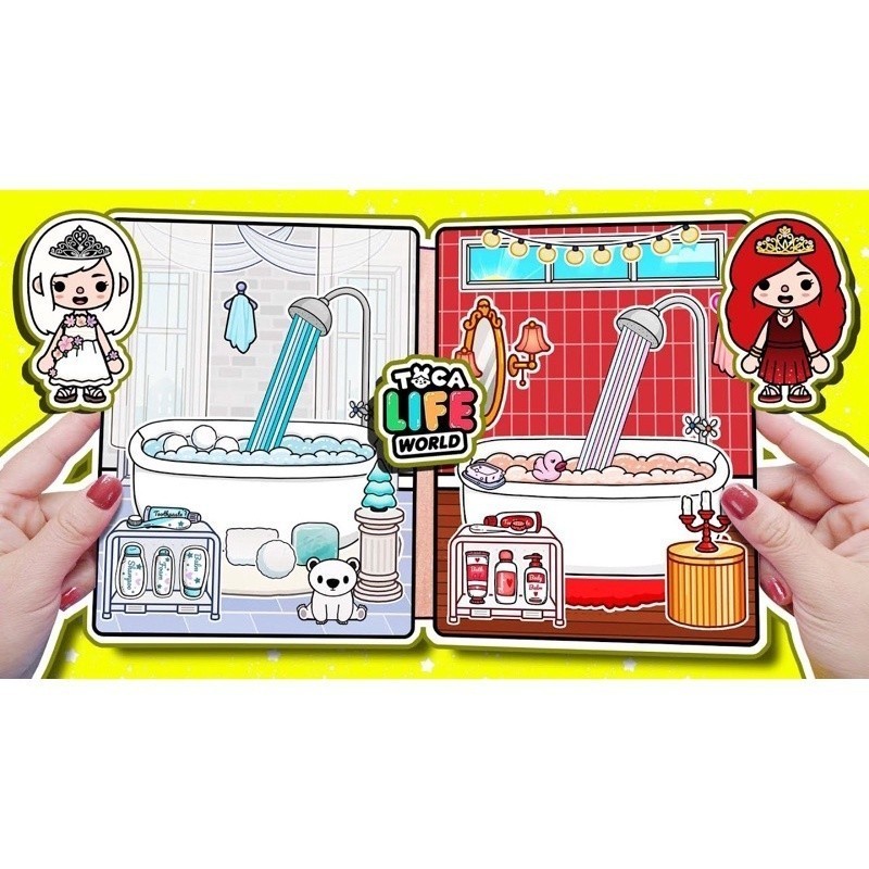 Cuốn Sách Toca Boca Băng Và Lửa sách yên tĩnh ngôi nhà búp bê đồ kuromi đồ chơi giấy cinnamoroll montessori đồ chơi 0 3