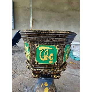 Khuôn Đổ Chậu Lục Giác Kích thước 48cm Chân Liền Nhiều Hoa Văn Cho Khách Lựa Chọn