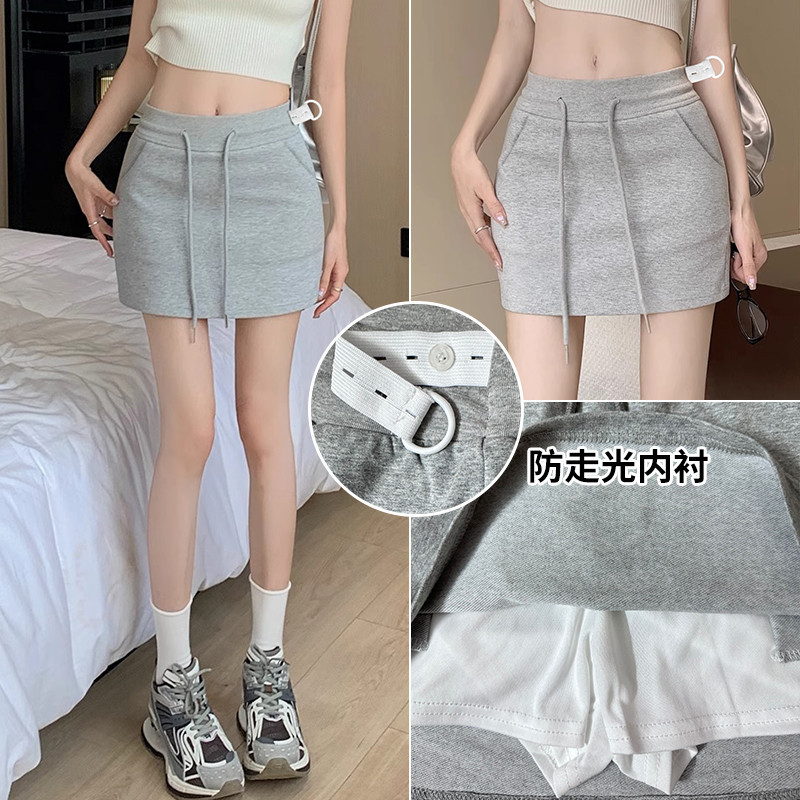 Váy bà bầu Dây rút mùa hè Không nâng bụng Thời trang mặc ngoài Hông Váy ngắn Đáy