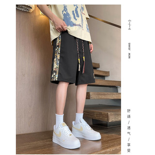 [Plus Size] 8XL Nam Trung Quốc Thêu Dụng Cụ Oversize Lưới Quần Short Mùa Hè Thoáng Khí