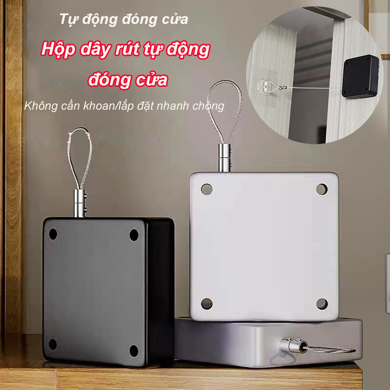 Hộp dây rút tự động đóng cửa, Cửa đệm gần hơn,Kéo dây cửa tự động đóng lại,không cần Khoan Đục, Rât thuận tiện
