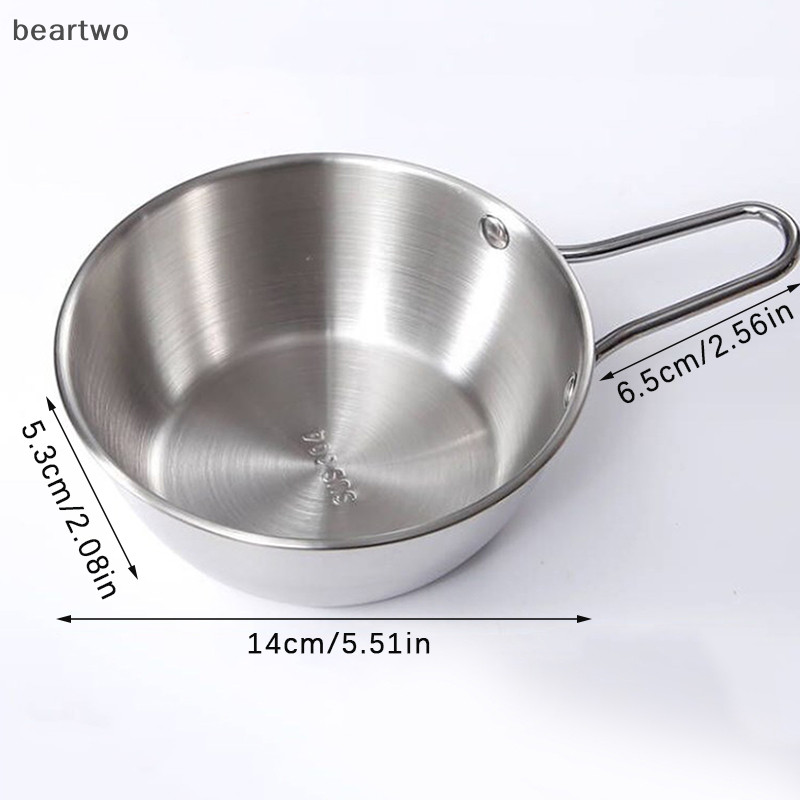< Beartwo > Bát rượu gạo tròn có tay cầm bằng thép không gỉ Bát đựng nước sốt thực phẩm gia dụng Cốc Bộ đồ ăn Đồ ăn Đồ dùng nhà bếp Đẹp