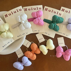 Kẹp tóc nơ màu Macaron cho bé gái Hàn Quốc