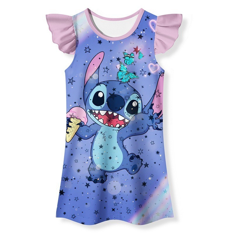 SY6 Stitch hoạt hình dễ thương váy cosplay colth cho trẻ em bé gái váy một mảnh đồ ngủ mặc giải trí YS6