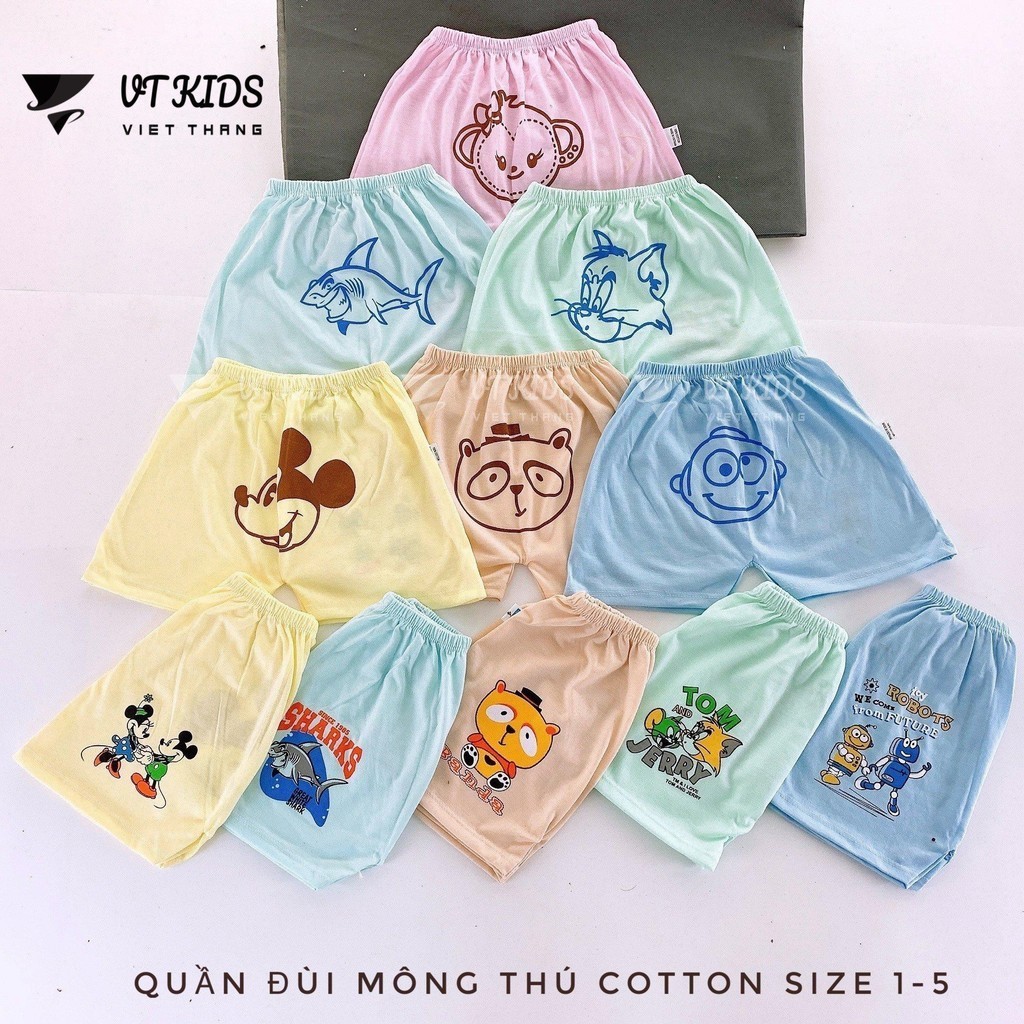 Quần đùi cotton cho bé trai bé gái, quần đùi thun lạnh cho bé từ 4-16kg HX011