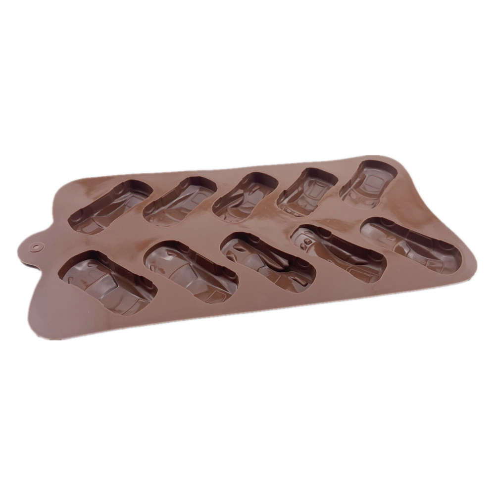10 khoang ô tô silicone khuôn sô cô la đá lưới khuôn hương liệu thạch cao khuôn xà phòng thủ công khuôn làm bánh DIY khuôn nướng bánh