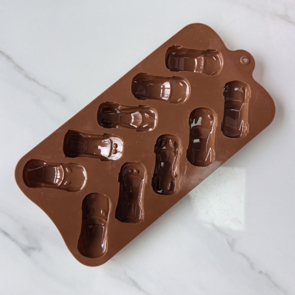 10 khoang ô tô silicone khuôn sô cô la đá lưới khuôn hương liệu thạch cao khuôn xà phòng thủ công khuôn làm bánh DIY khuôn nướng bánh