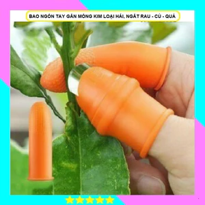 Bao Ngón Tay Silicon Ngắt Rau Hái Rau Củ Gắn Móng Kim Loại Săc Bén Thu Hoạch Rau Củ Quả Tiện Dụng-GIOVA