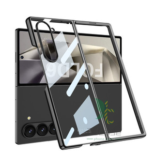 Ốp lưng trong suốt viền mạ điện siêu mỏng mỏng Samsung Galaxy Z Fold 6 Z Fold 5 Z Fold 4 Vỏ trong suốt thân thiện với da