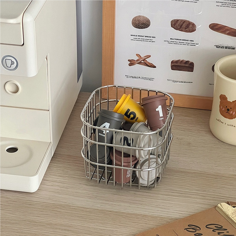 Giỏ Đựng Đồ Bằng Thép Không Gỉ Dụng Cụ Sắp Xếp Đa Chức Năng Để Bàn Mỹ Phẩm RECO | BigBuy360 - bigbuy360.vn