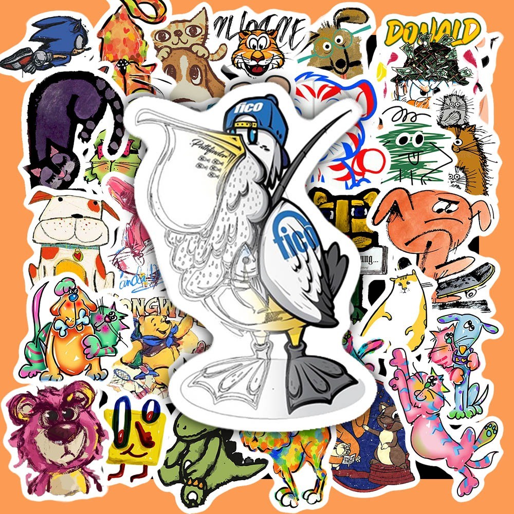 Set 50 Sticker Hoạt Hình Art Dễ Thương – Decal Trang Trí Đa Năng | Chống Nước