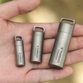 Hilivn) Hộp đựng thuốc titan TOMSHOO Hộp đựng thuốc Mini chống thấm nước Hộp đựng thuốc bỏ túi cho du lịch ngoài trời Cắm trại đi bộ đường dài