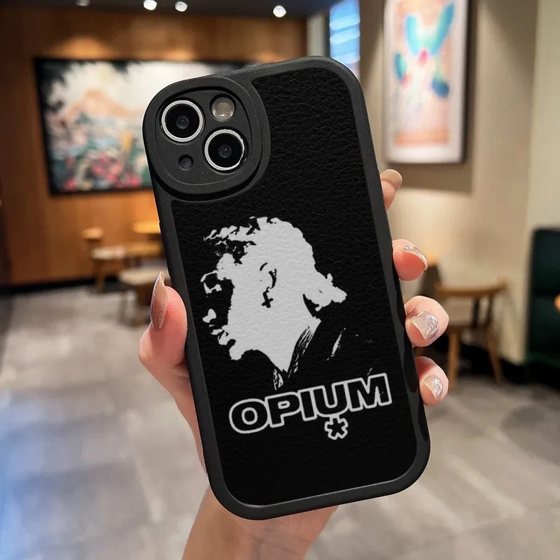 Ốp Điện Thoại TP-1 O-Opium Rap Playboi Carti Da Đen Cho IPhone 13 12 17.35 11 14 Pro Max Mini Xr 8 Plus SE2020 Soft S