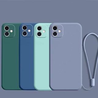 Thời Trang Mới Cho Samsung Galaxy A03 Core A04 A04E A05 A02 Khung Ốp Lưng Vuông Mỏng Mềm TPU Vỏ Silicon Có Dây Đeo Tay Dây Đeo Cổ Tay