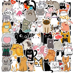 50 Sticker Cat Cute chống nước sticker dán laptop, điện thoại, đàn guitar, mũ bảo hiểm, vali