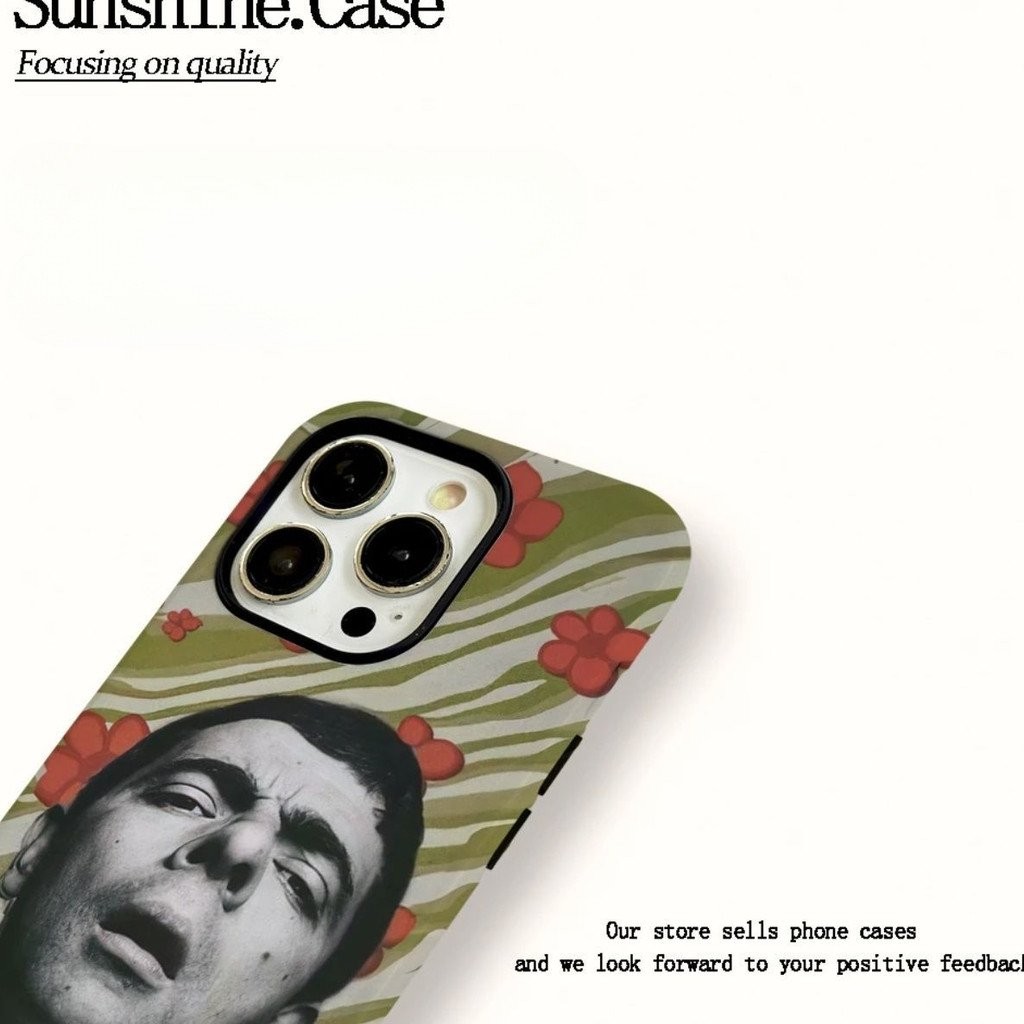Ốp điện thoại Mr. Bean QYJS tương thích với iPhone 14 15 16 PLUS 11 12 PTO X XS XR XSMAX 16 15 14 13 ProMax, vỏ cứng hai trong một, ốp bảo vệ chống sốc PDEB