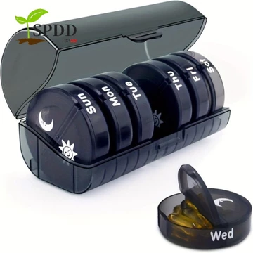 Hộp đựng thuốc chia 7 ngày SPDD, Hộp đựng thuốc Hộp đựng Vitamin 14 lưới, Hộp đựng thuốc Tuần đánh dấu Hộp đựng thuốc cầu vồng di động có thể tái sử dụng Vitamin & chất bổ sung