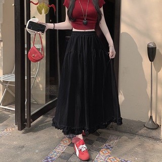 S-5XL Size Lớn Váy Dài Nữ Phong Cách Nhẹ Nhàng Váy Màu Trơn Nữ Mùa Hè Mỡ MM Bao Bụng Ôm Hơn Nhìn Váy Phong Cách Takamori Váy Phù Hợp Với Tất Cả Các Trận Đấu Hình Quả Lê Body Drape a-Line Váy Size Vừa Lớn Nữ