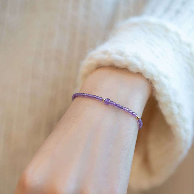 Phụ nữ nhỏ tươi tự nhiên Thạch Anh Tím Vòng đeo tay & bangles