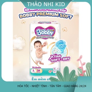 [k quà giảm giá] Tã Quần Bobby Premium Soft mới cao cấp Cho Bé Yêu size M60/l56/xl52/xx4ư
