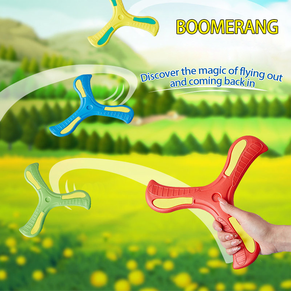 Boomerang Trẻ Em Nhiều Màu Sắc Nhựa EVA Phi Tiêu Ba Lá Phi Tiêu Nhiều Người Cha Mẹ Trẻ Em Chó Chơi Đồ Chơi