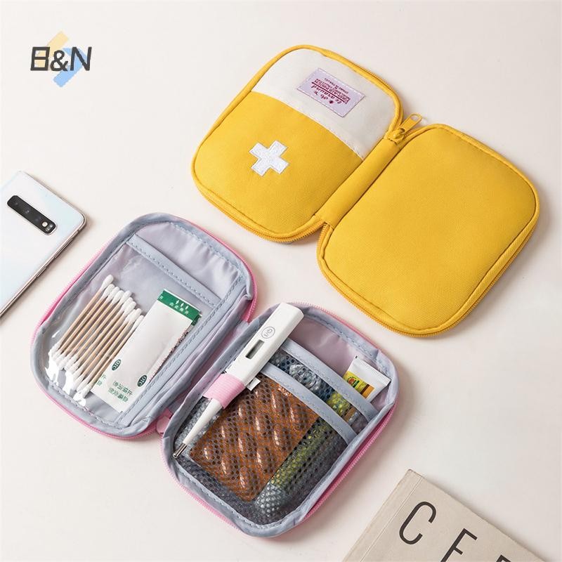 B & N 1 Túi đựng thuốc di động Bộ dụng cụ sơ cứu du lịch Túi đựng thuốc Túi lưu trữ Bộ dụng cụ sinh tồn Hộp thuốc Cắm trại khẩn cấp ngoài trời.