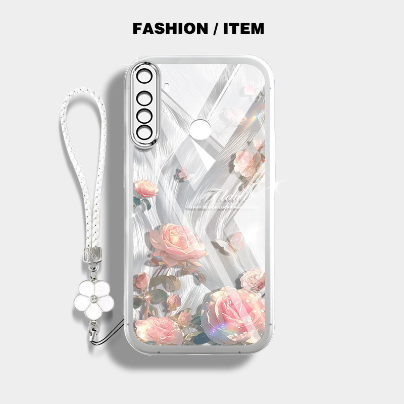 Ốp Điện Thoại YBD Cho OPPO Realme 5 5i 5S 6i C3 C3i Realme Narzo 10 10A 20A Nghệ Thuật Không Gian Giấc Mơ Họa Tiết Hoa Có Dây Buộc