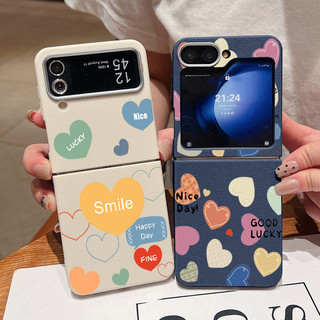Ốp Lưng Họa Tiết Trái Tim Tình Yêu Cho Samsung Galaxy Z Flip6 Flip5 Flip4 Flip3 Flip 6 5 4 3 5G Họa Tiết Da Mềm TPU Gấp Điện Thoại