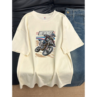 Áo thun unisex oversize phong cách Hàn Quốc, in hình, cotton 100%, cổ tròn, size lớn đến 5XL