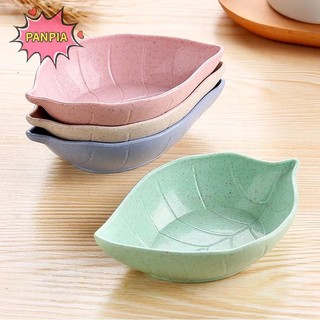 Pnpia 1 Nhà Bếp Gia Đình Rơm Lúa Mì Gia Vị Đĩa Sáng Tạo Nhựa Hình Lá Dưa Hấu Đĩa Nhỏ Bộ Đồ Ăn Nhúng Món Ăn Nhẹ Boutique