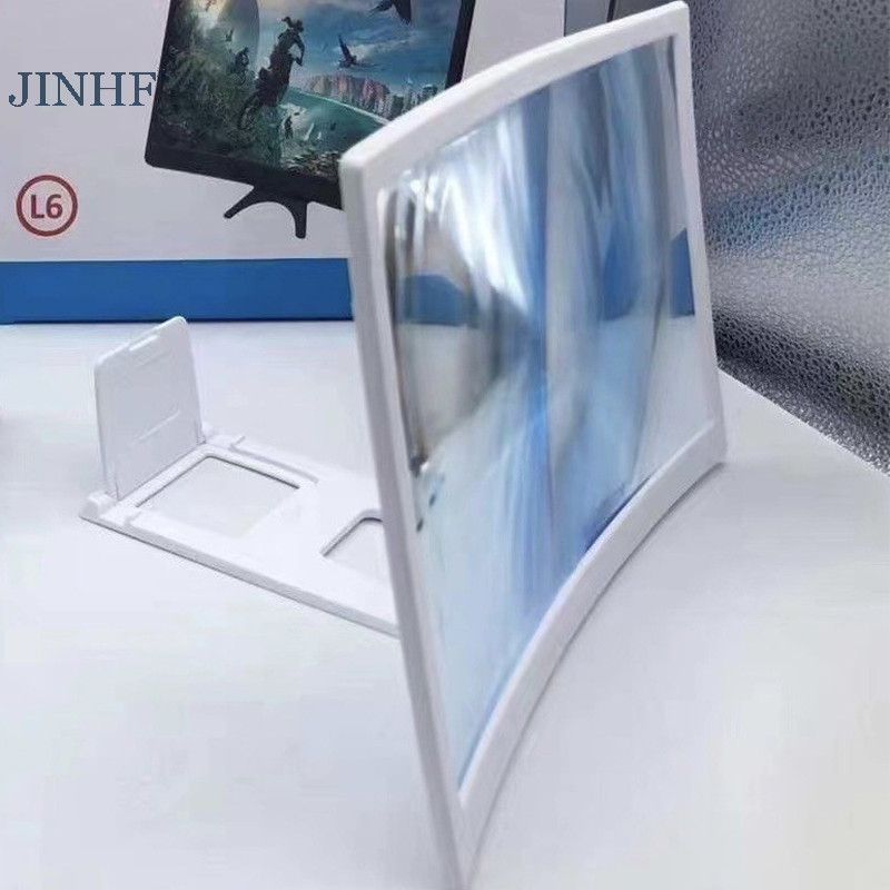 Jinhf 12 Inch Màn Hình Lớn 3D HD Khuếch Đại Màn Hình Cong Điện Thoại Di Động Kính lúp Màn Hình Điện Thoại Thông Minh Bộ Khuếch Đại Video Giá Đỡ HOT