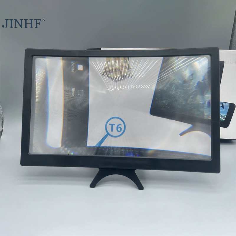 Jinhf 12 Inch Màn Hình Lớn 3D HD Khuếch Đại Màn Hình Cong Điện Thoại Di Động Kính lúp Màn Hình Điện Thoại Thông Minh Bộ Khuếch Đại Video Giá Đỡ HOT