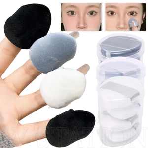 Phấn phủ ngón tay Mini ​- Bọt biển trang điểm mềm mại ướt và khô ​​- Dành cho BB Cream, Foundation, Air-Cushion, Loose Powder ​​- Puff bột tam giác nhung ​- Dụng cụ trang điểm làm đẹp cho nữ
