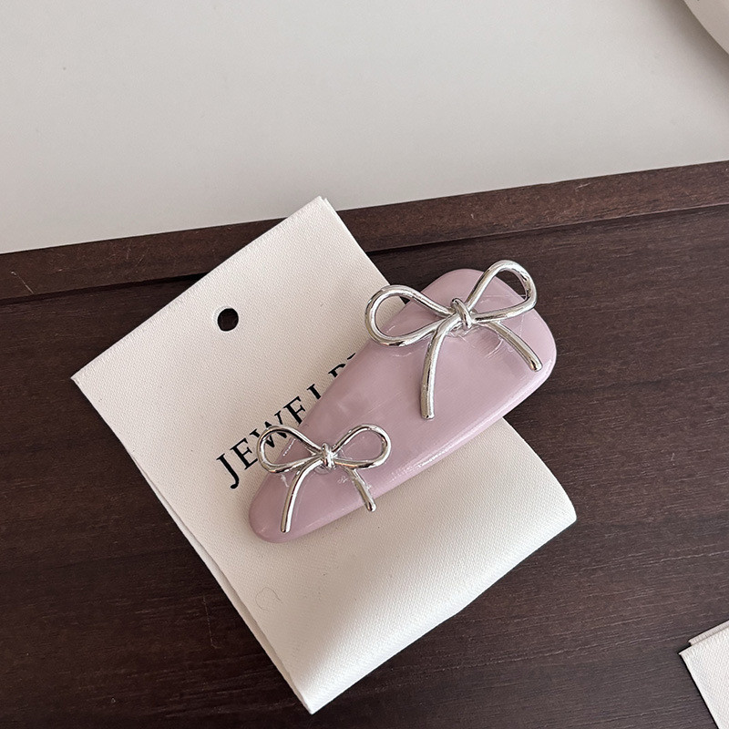Kẹp tóc bằng da Hàn Quốc Bow BB Clip