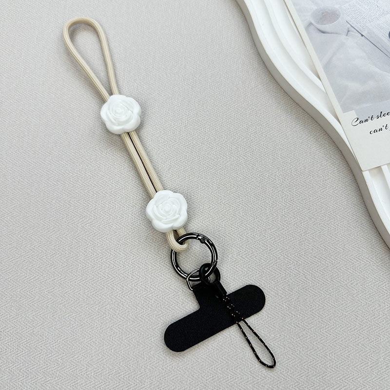 Phụ kiện điện thoại di động Cao cấp Phong cách Chanel Dây buộc điện thoại di động Dây đeo cổ tay ngắn Di động Dây buộc chống sốc Kẹp chắc chắn Móc khóa chống thất lạc Điện thoại di động