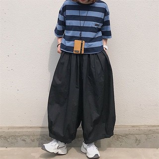 Hàn Quốc Unisex Retro Rời Co Giãn Eo Bloomers Ống Rộng Culottes Nam Nữ Sinh Viên Áo Liền Quần H 4.