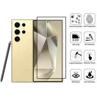 Kính cường lực bảo vệ màn hình 2 trong 1 cho Samsung Galaxy S24 S23 Ultra Plus FE 5G 9D Phim bảo vệ kính có ống kính máy ảnh
