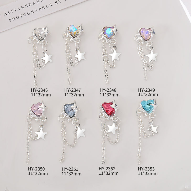 ⚝⚝Richh Trang trí móng tay kim cương giả hình ngôi sao dễ thương mới