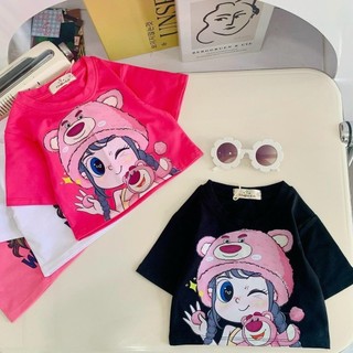 AT31-M-[tomnaukids] Áo thun cộc tay croptop bé gái họa tiết dễ thương - Size 8-35Kg