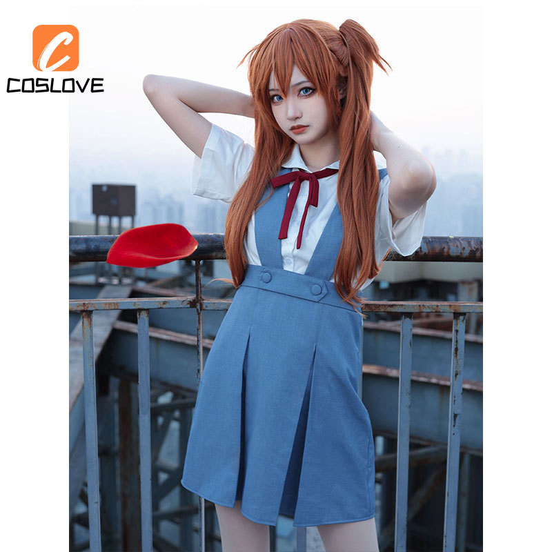 Anime EVA Asuka Langley Soryu Đồng Phục Học Sinh Cosplay Quần Áo Trọn Bộ Trang Phục Đầm Cosplay Váy Dự Tiệc Trang Phục Cosplay