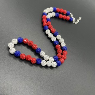Zzz Vòng cổ bóng chày độc đáo Kim cương giả Disco Neckchain Trang sức thời trang cho các cá nhân năng động Phụ kiện thể thao