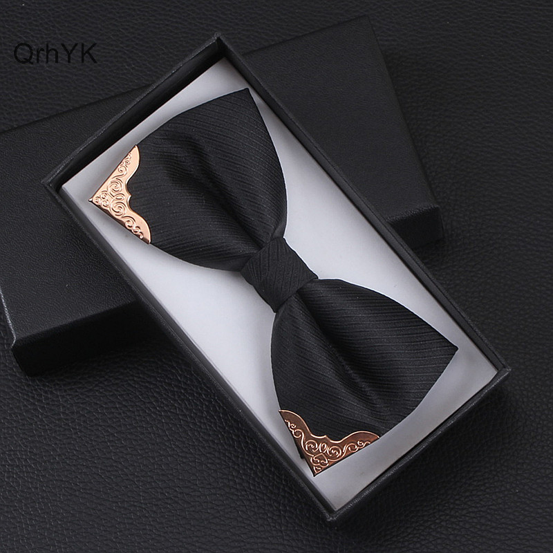Nhà Máy Thời Trang Nam Nơ Kim Loại Chắc Chắn Cao Quý Cổ Điển Polyester Nơ Nữ Cổ Áo Dự Tiệc Cung Cấp QrhYK