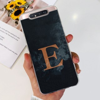 Dành Cho Samsung Galaxy Galaxy A80 A90 4G Thời Trang Hoa Sương Mù Chữ Cái Ban Đầu Vỏ Điện Thoại Samsung A80 A90 SM-A805F A8050 Silicon Mềm TPU