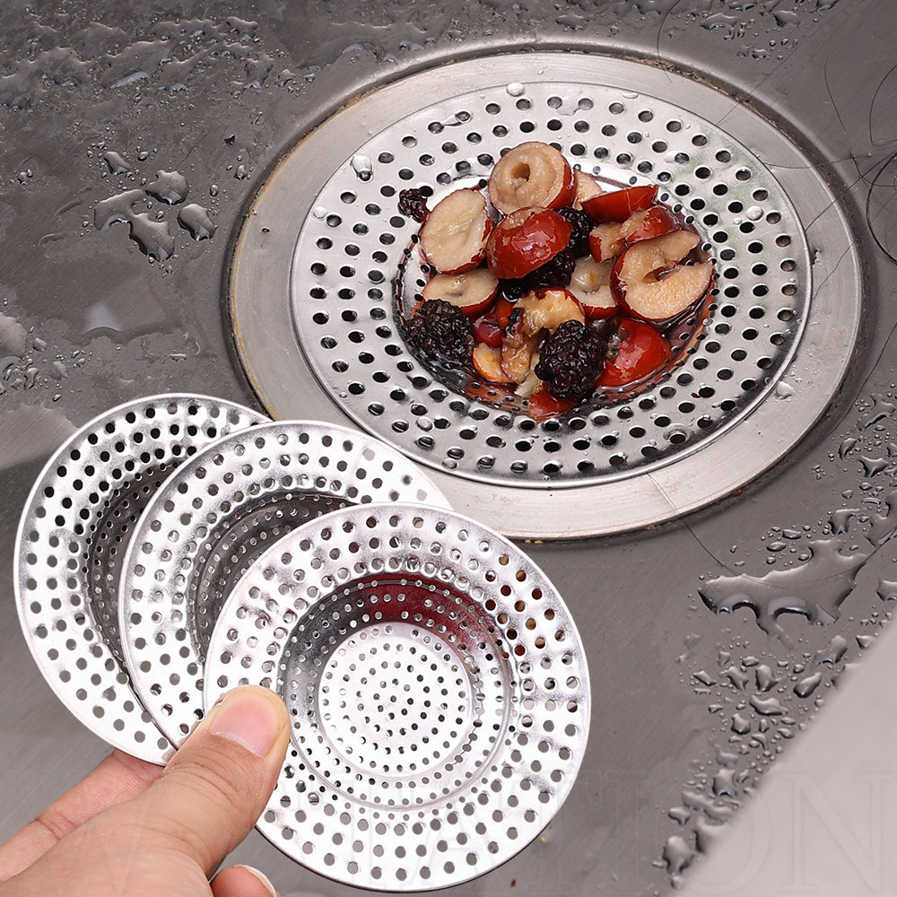 Dụng cụ lọc bồn rửa nhà bếp bằng thép không gỉ - Thoát sàn phòng tắm - Chống tắc nghẽn, Chống côn trùng, Chống mùi hôi - Bộ lọc cống vòi hoa sen lưới tròn - Bẫy tóc thoát nước bồn tắm