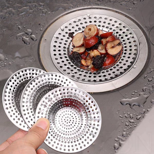 Dụng cụ lọc bồn rửa nhà bếp bằng thép không gỉ - Thoát sàn phòng tắm - Chống tắc nghẽn, Chống côn trùng, Chống mùi hôi - Bộ lọc cống vòi hoa sen lưới tròn - Bẫy tóc thoát nước bồn tắm