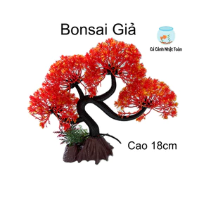 Cây Bonsai Giả Trang Trí Bể Cá Cảnh Cao 18cm