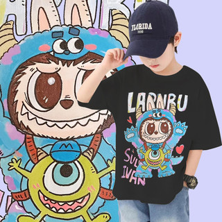2024 Labububupu Pop Mart Áo Sơ Mi Cho Trẻ Em Tay Ngắn Dễ Thương Và Thoải Mái Phù Hợp Với Nhiều Màu Sắc Labu Boo