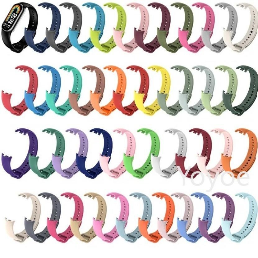 Vòng tay silicon thể thao cho Mi Band 8/9/10/NFC, dây thay thế đồng hồ